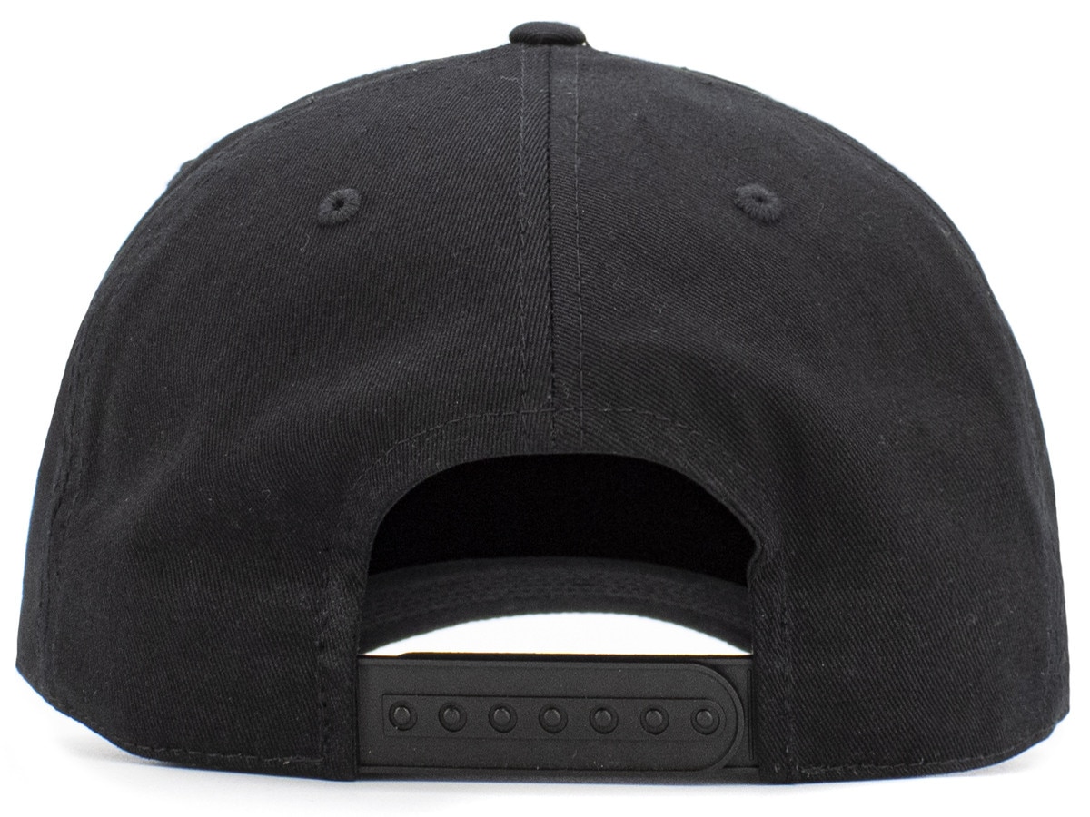 Black Baseball 5 Panel Cap Back View